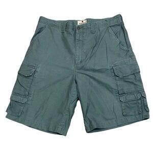 Vintage Woolrich Cargo Shorts Mens 34 Green Cotton‎ Casual Hiking Outdoor Y2K